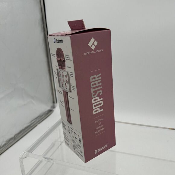 Karaoke Studio Bluetooth Microphone Pink Tech Solutions Dancing LED Speaker - Picture 7 of 12